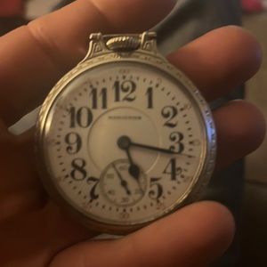 Hamilton railroad stop watch white gold